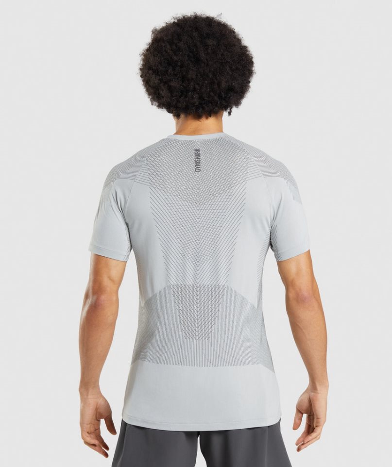 Men's Gymshark Apex Seamless T-Shirts Light Grey | NZ 0PATOS